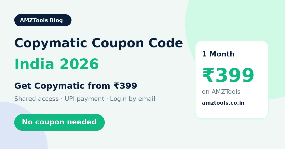 Copymatic coupon code India 2026 – Copymatic from ₹399 on AMZTools