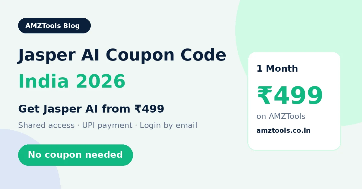 Jasper AI coupon code India 2026 – Jasper AI from ₹499 on AMZTools