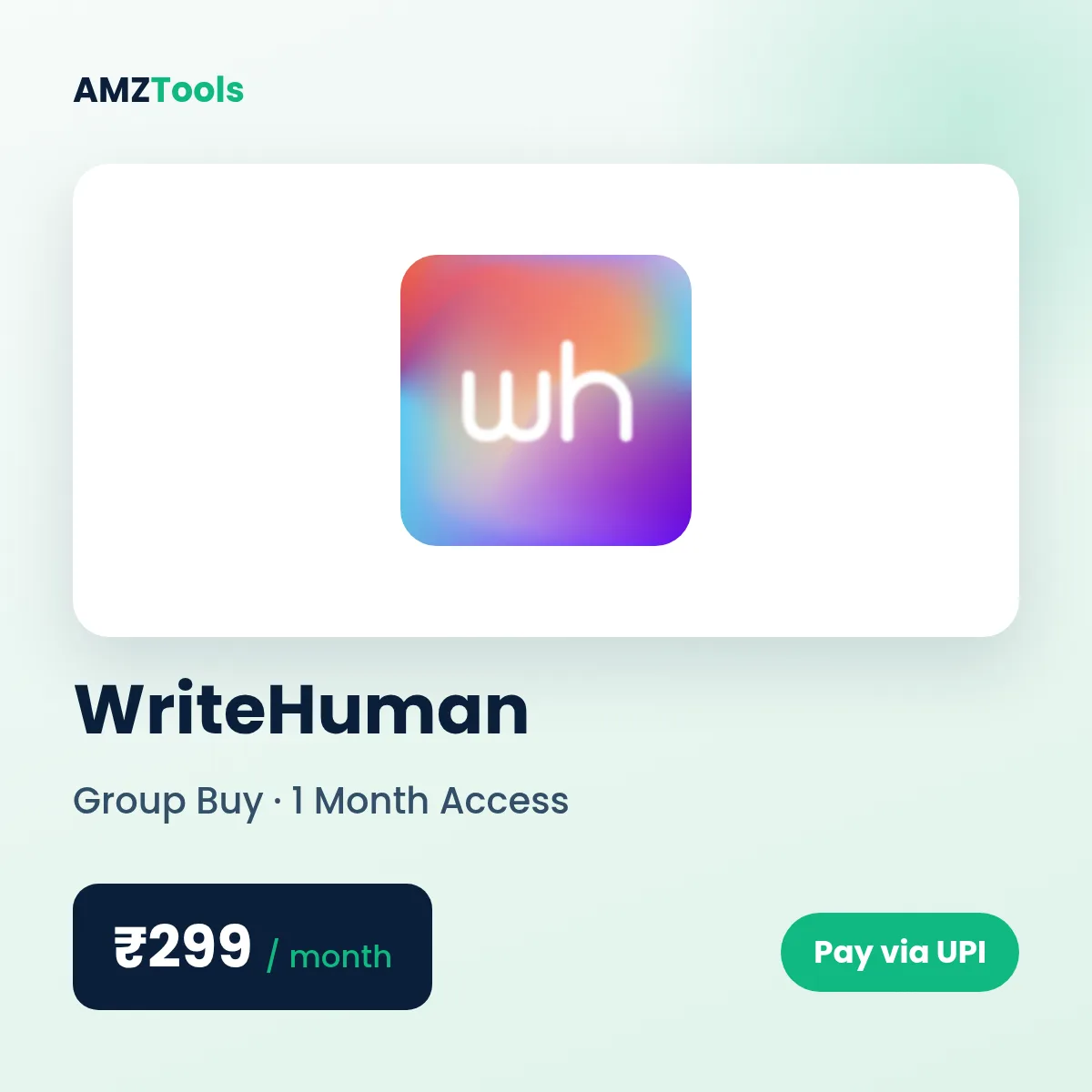 WriteHuman group buy shared account on AMZTools